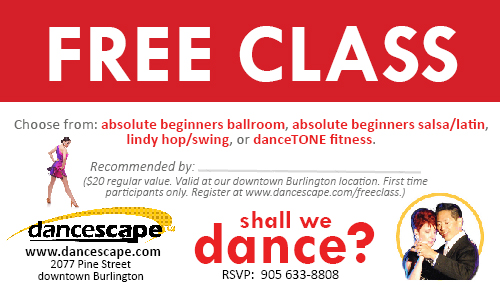 danceScape Free Class Pass 