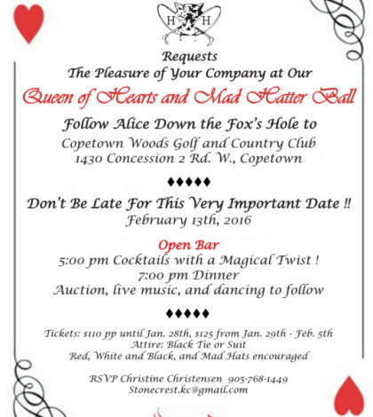 Queen of Hearts & Mad Hatter Ball – Hamilton Hunt & Equestrian Club Fundraiser